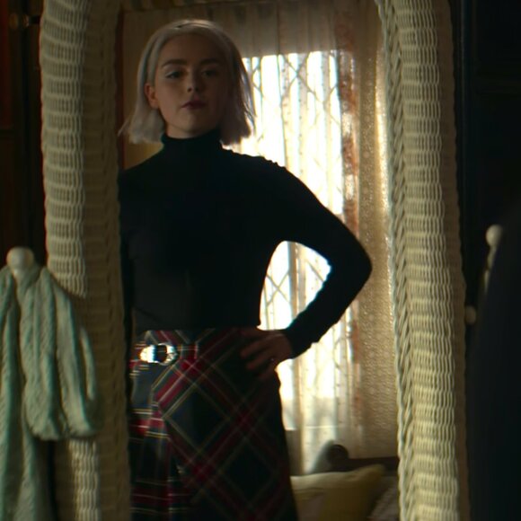 NWT Maje Judie Asymmetrical Tartan Skirt ASO Sabrina Spellman - Picture 11 of 12